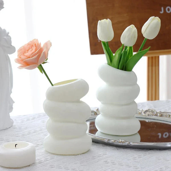 Vaso Minimalista Espiral Nórdico para Decoração